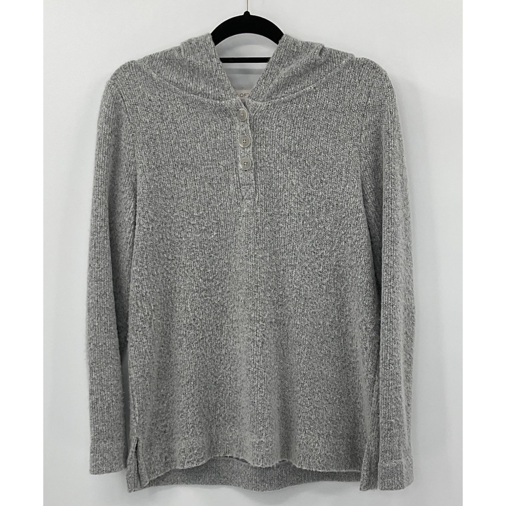LOFT Womens‎ Marled Knit Sweater Gray Pullover with Hood Size Small